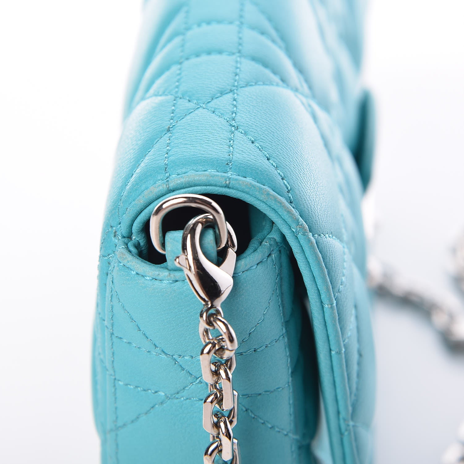 Christian Dior Lambskin Cannage Miss Dior Promenade Pouch Turquoise 12 of 15