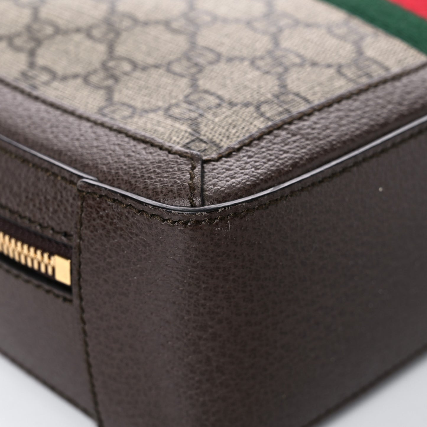 GG Supreme Web Small Ophidia Top Handle Shoulder Bag Brown