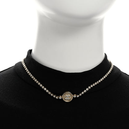 Chanel Crystal CC Chain Short Necklace Gold 2 of 6