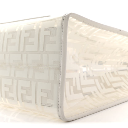 Fendi TPU FF Vitello Century Plexiglass Medium Runaway Shopper Tote White 10 of 15