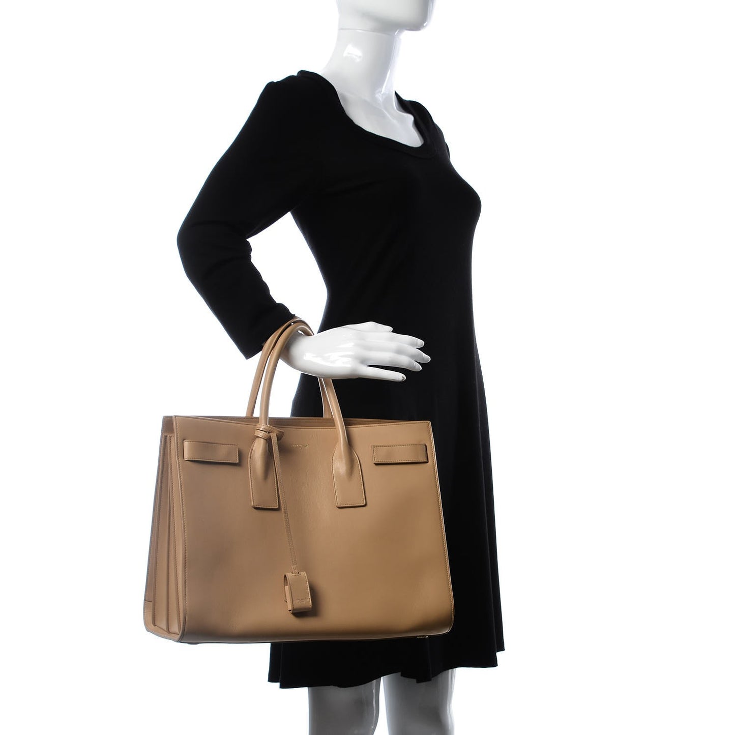 Calfskin Large Sac de Jour Carryall Dark Beige