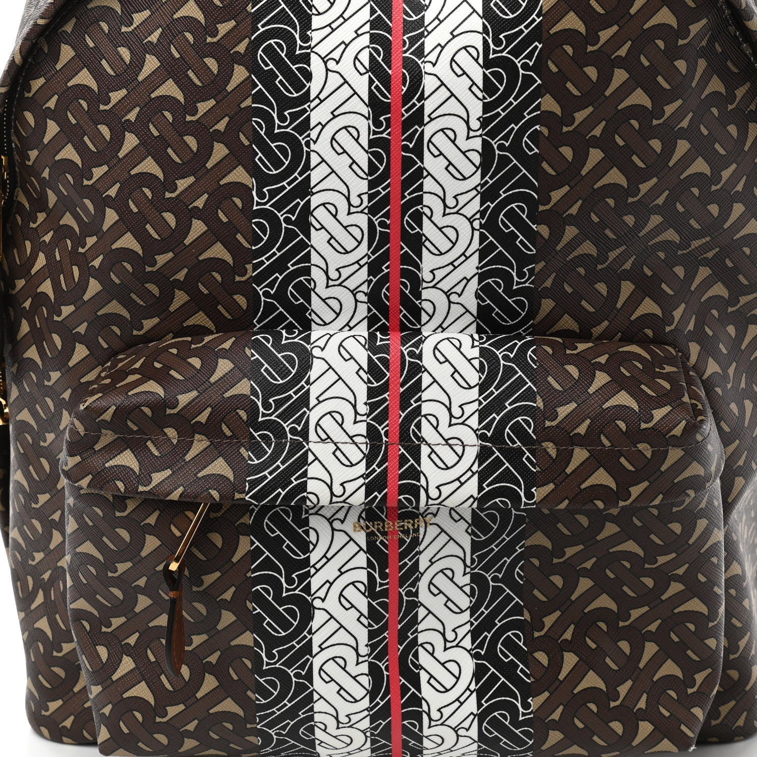 Burberry E-Canvas Monogram Stripe Backpack Bridle Brown 11 of 11