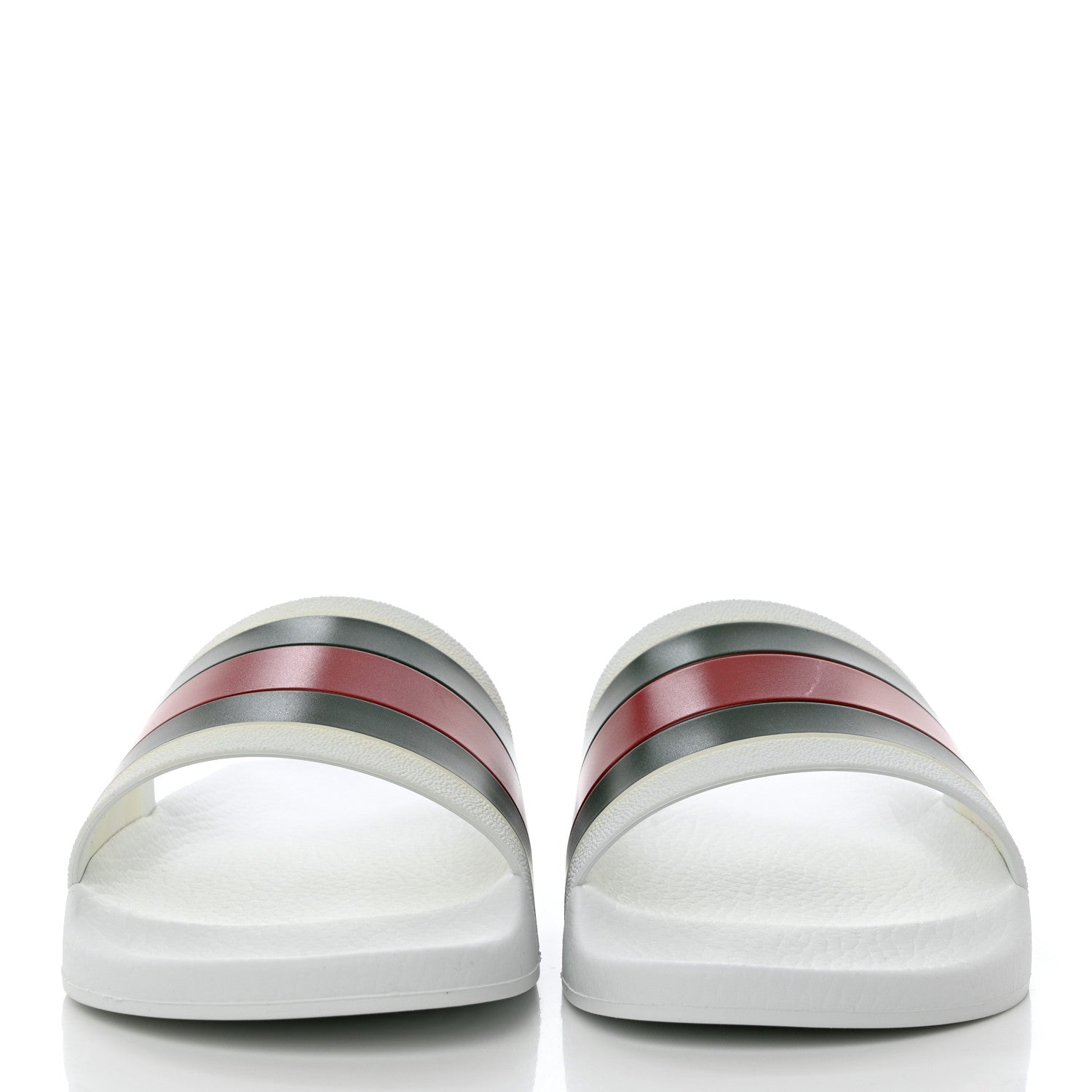 Gucci Rubber Web Mens Pool Slide Sandals 8 Great White 2 of 10