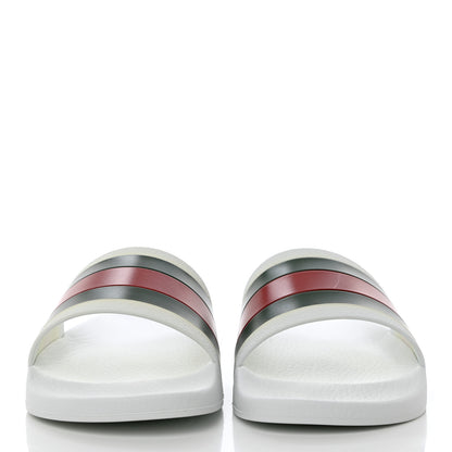 Gucci Rubber Web Mens Pool Slide Sandals 8 Great White 2 of 10