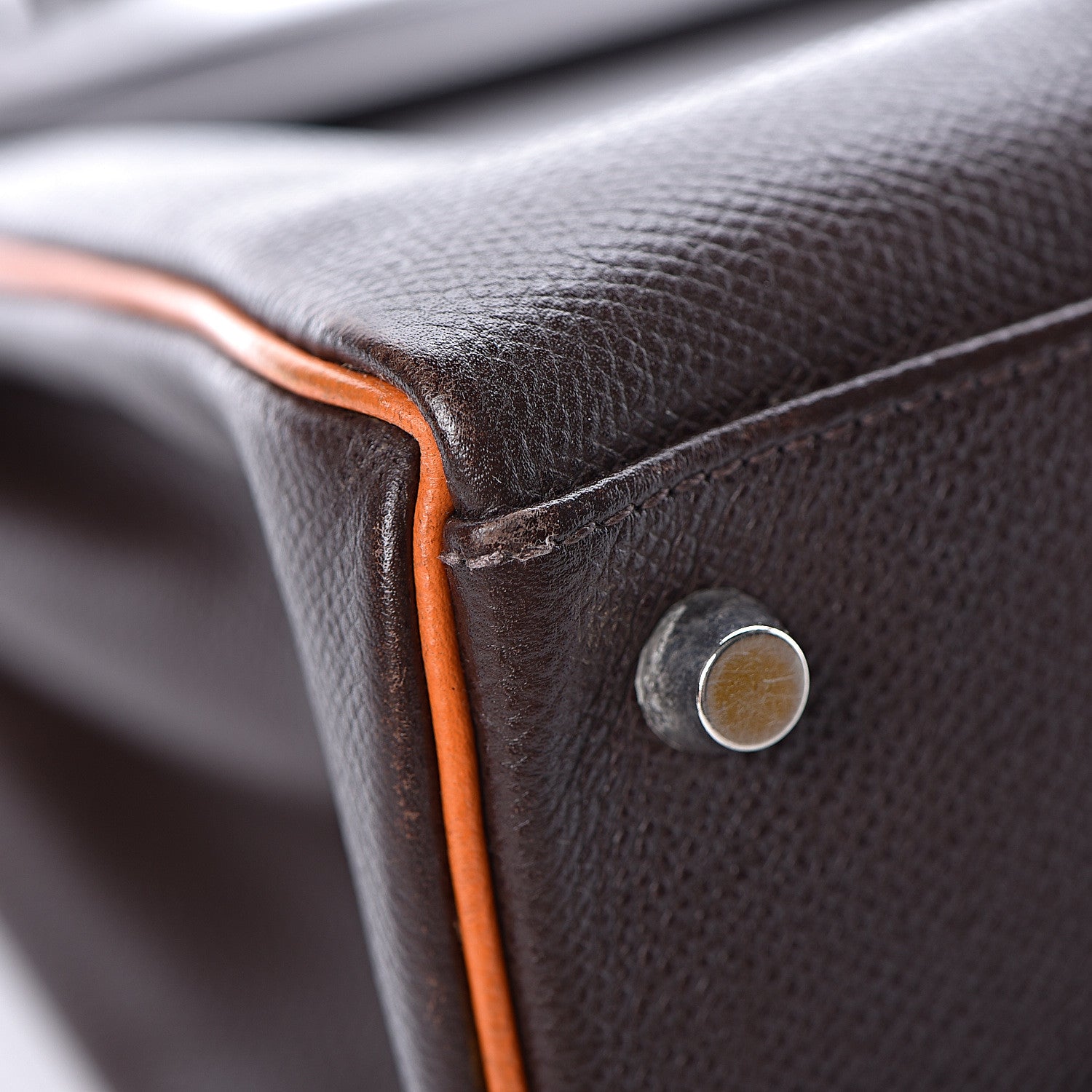 Hermes Epsom Kelly Retourne 32 Chocolate Orange 43 of 46