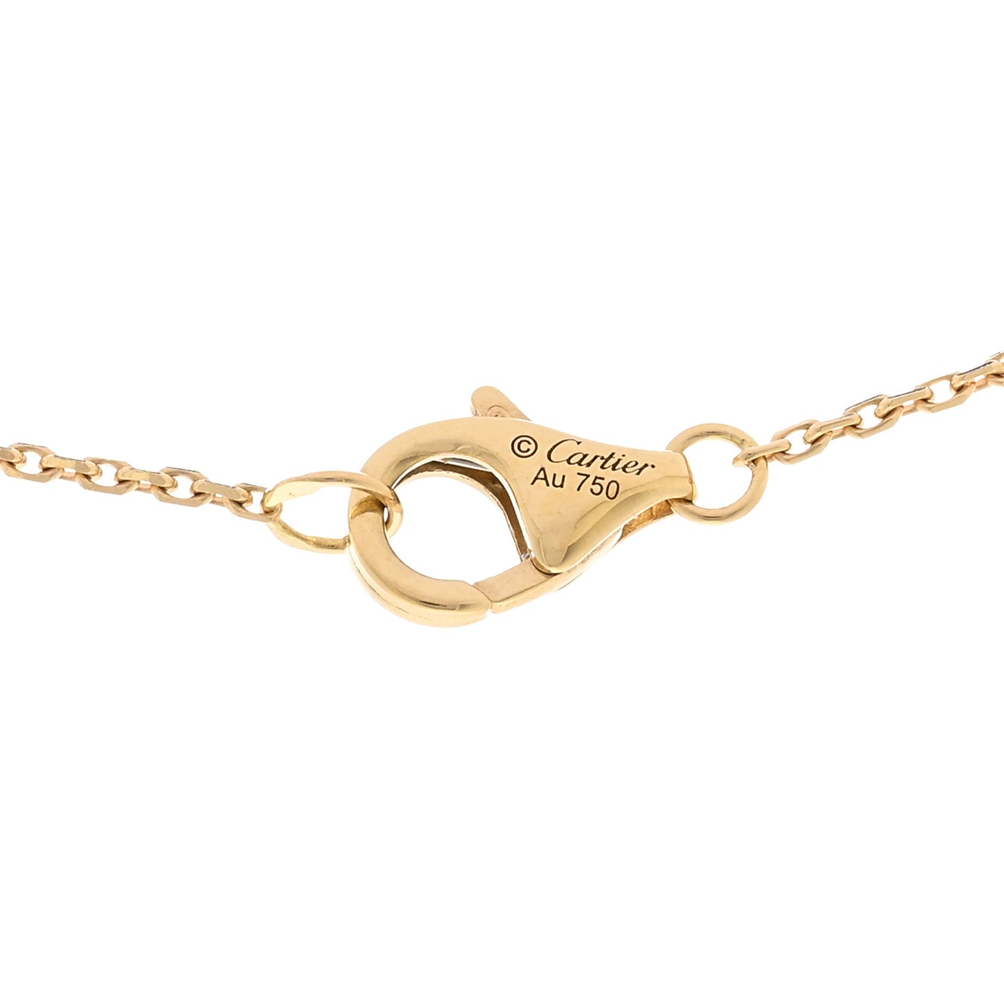 18K Yellow Gold Diamond Mother of Pearl XS Amulette de Cartier Pendant Necklace