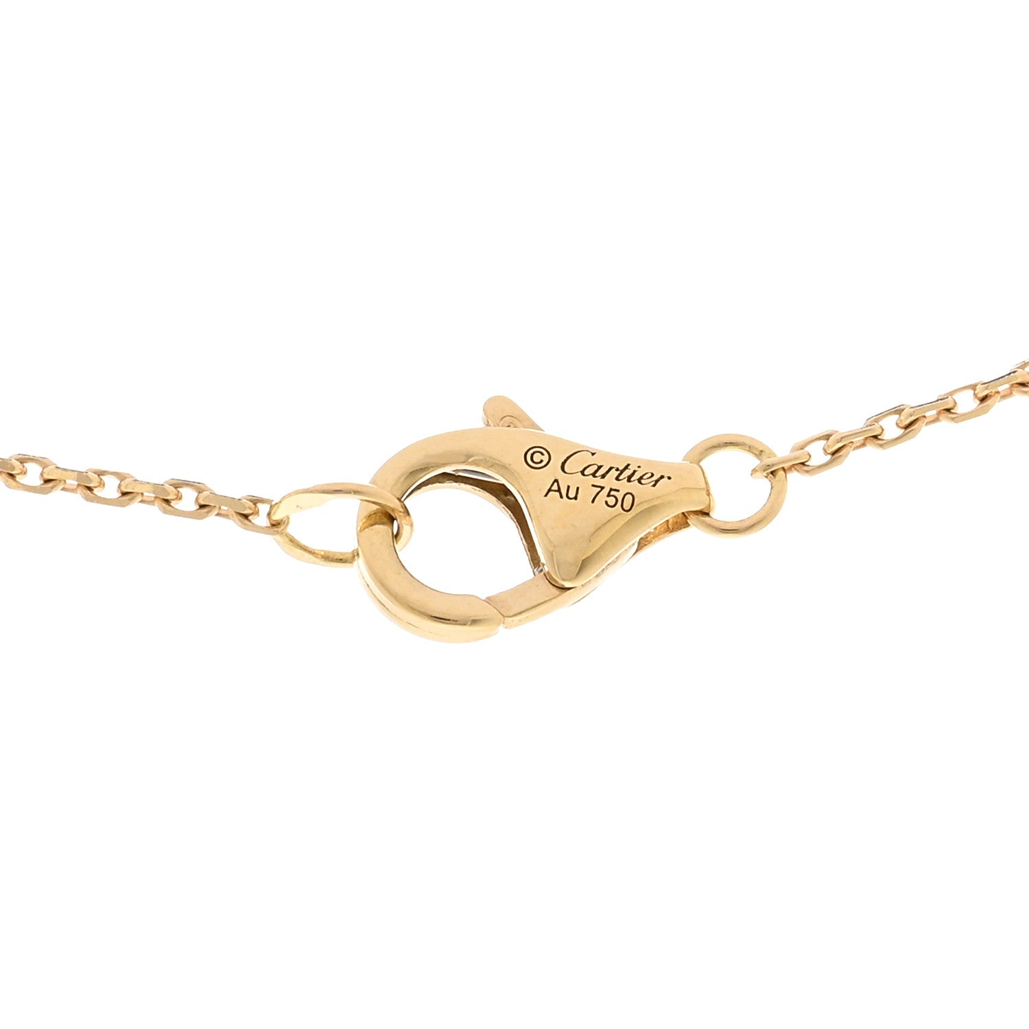 Cartier 18K Yellow Gold Diamond Mother of Pearl XS Amulette de Cartier Pendant Necklace 4 of 5