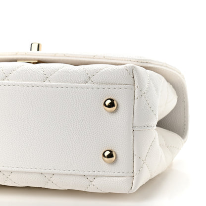 Chanel Caviar Quilted Mini Coco Handle Flap White 10 of 10