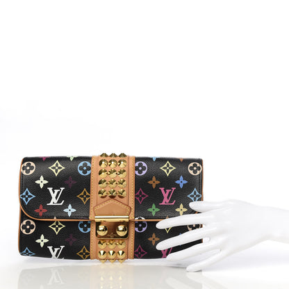 Louis Vuitton Monogram Multicolor Courtney Clutch Black 2 of 7