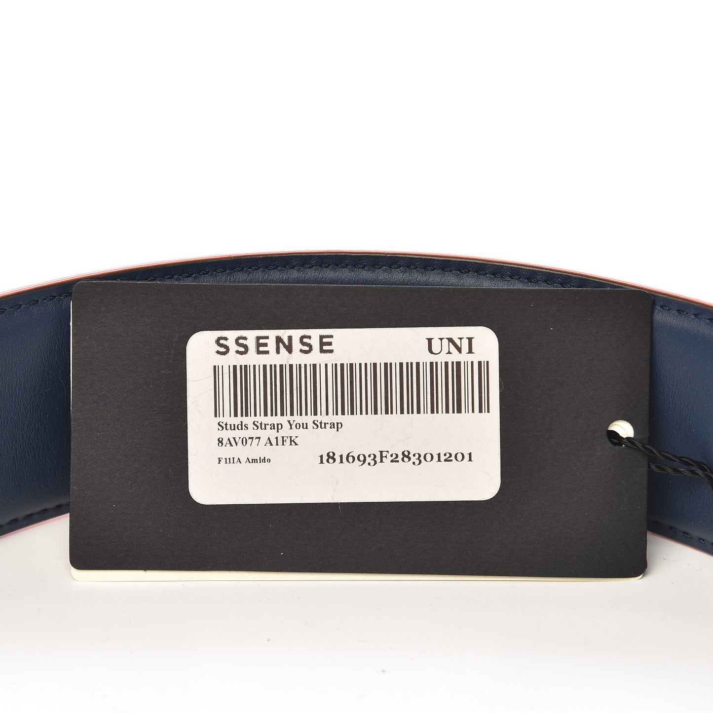 Vitello Century Plexiglass Bi-Color Studded Strap You Amido Blu Scuro