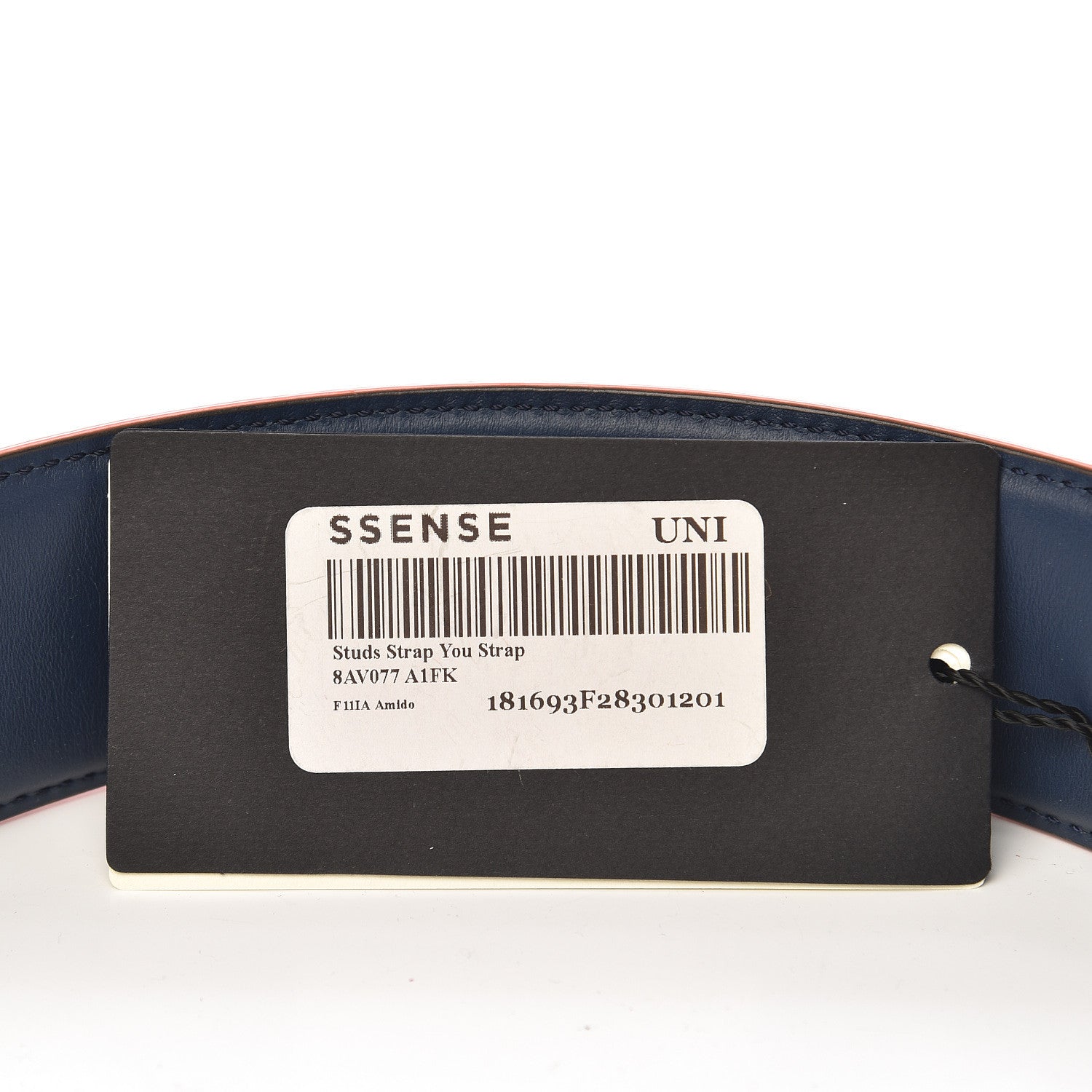 Fendi Vitello Century Plexiglass Bi-Color Studded Strap You Amido Blu Scuro 5 of 5
