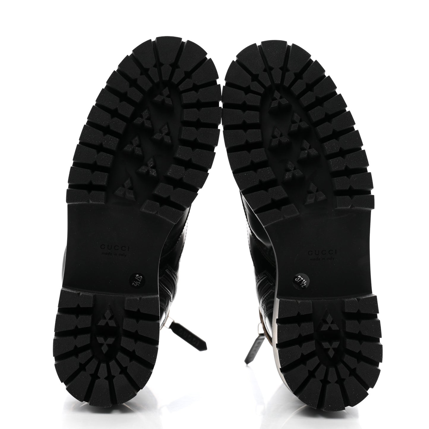 Cordovan Lux Nappa GG Matelasse Lace Up 60mm Combat Boots 37.5 Black