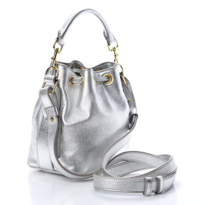 Saint Laurent Metallic Calfskin Small Emmanuelle Bucket Bag Silver 3 of 19