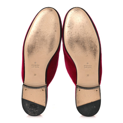Gucci Velvet Panther Embroidered Womens Princetown Slippers 38 Raspberry Sherbet 7 of 11