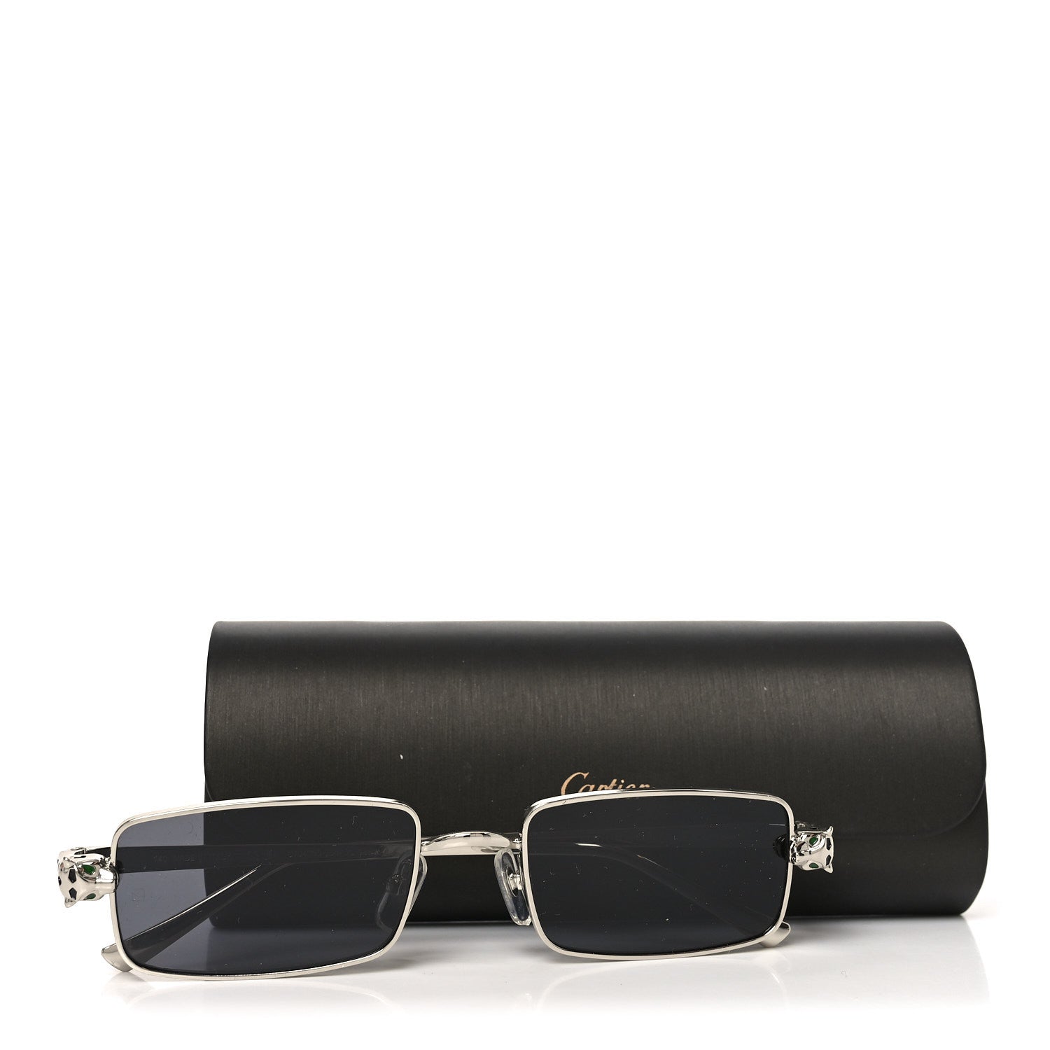 Cartier Metal Panthere De Cartier Rectangular Sunglasses CT0473S Silver 7 of 7