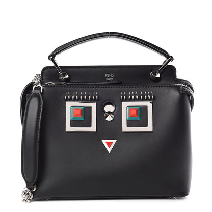Fendi Vitello Baltico Hypnoteyes Studded Small Dotcom Click Chain Satchel Black 1 of 15