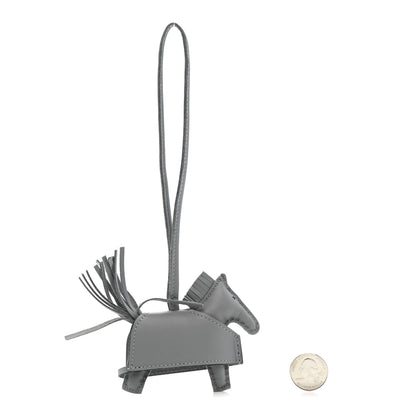 Hermes Milo Lambskin Studded Grigri Rodeo Robeo Rock Horse Bag Charm PM Gris Pantin 2 of 5