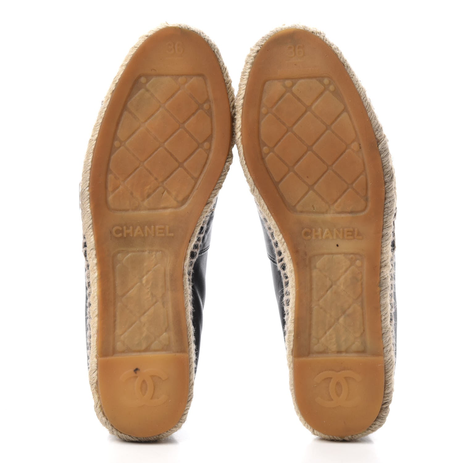 Chanel Lambskin CC Espadrilles 36 Black 6 of 11