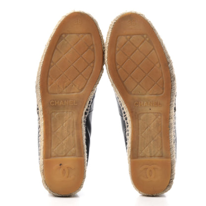 Chanel Lambskin CC Espadrilles 36 Black 6 of 11