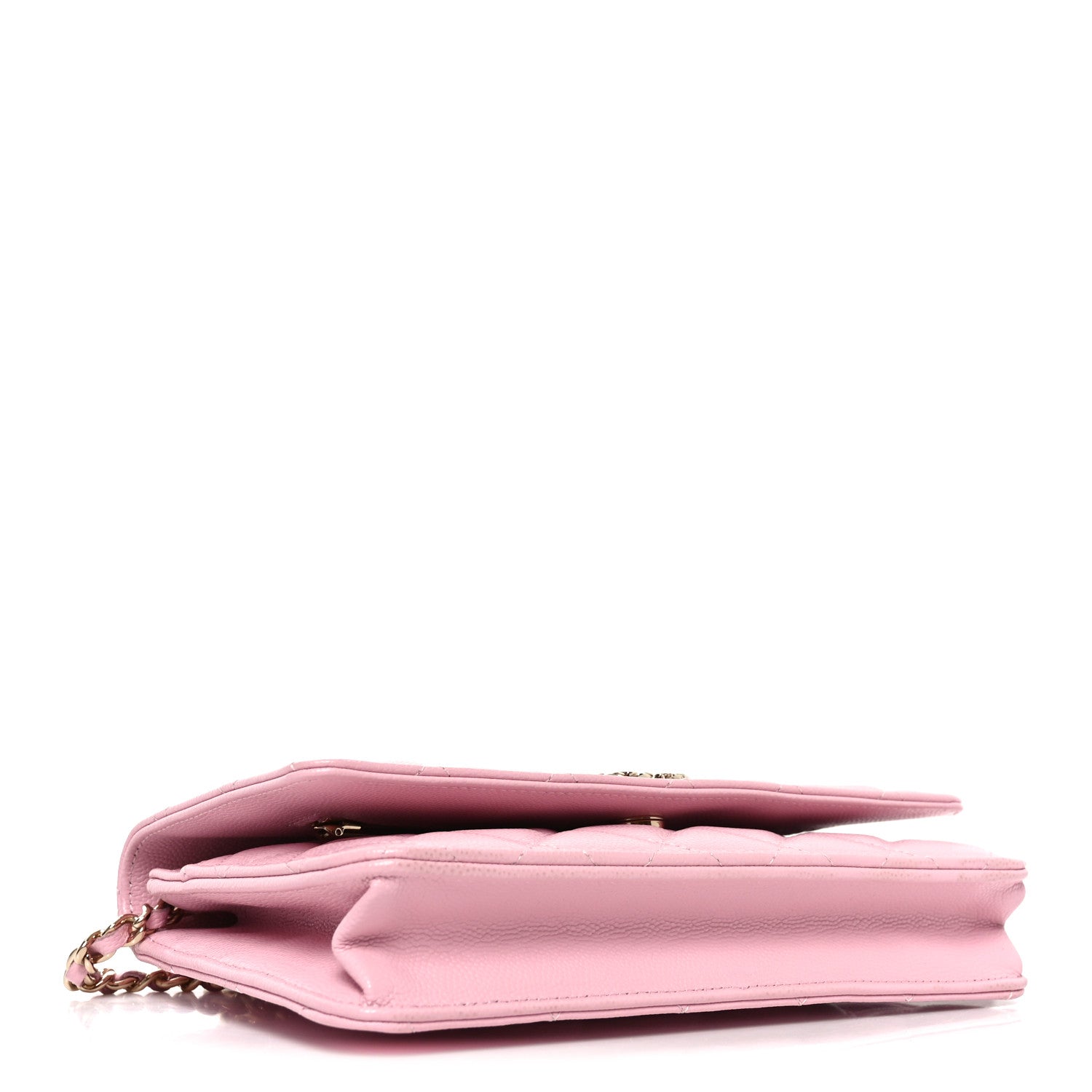 Chanel Caviar Quilted Textured CC Wallet on Chain WOC Light Pink 3 of 11