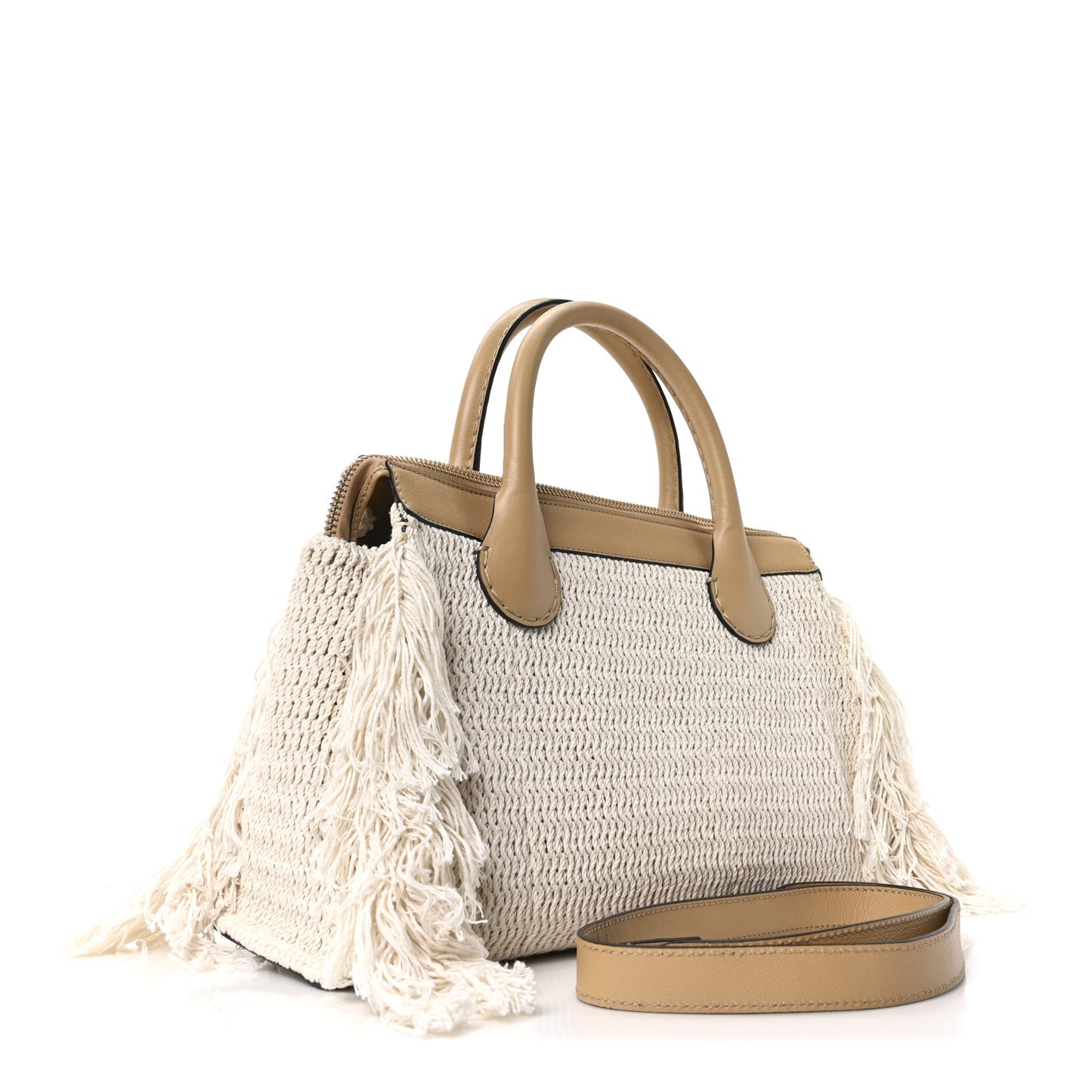 Cotton Calfskin Medium Edith Day Bag Soft Tan