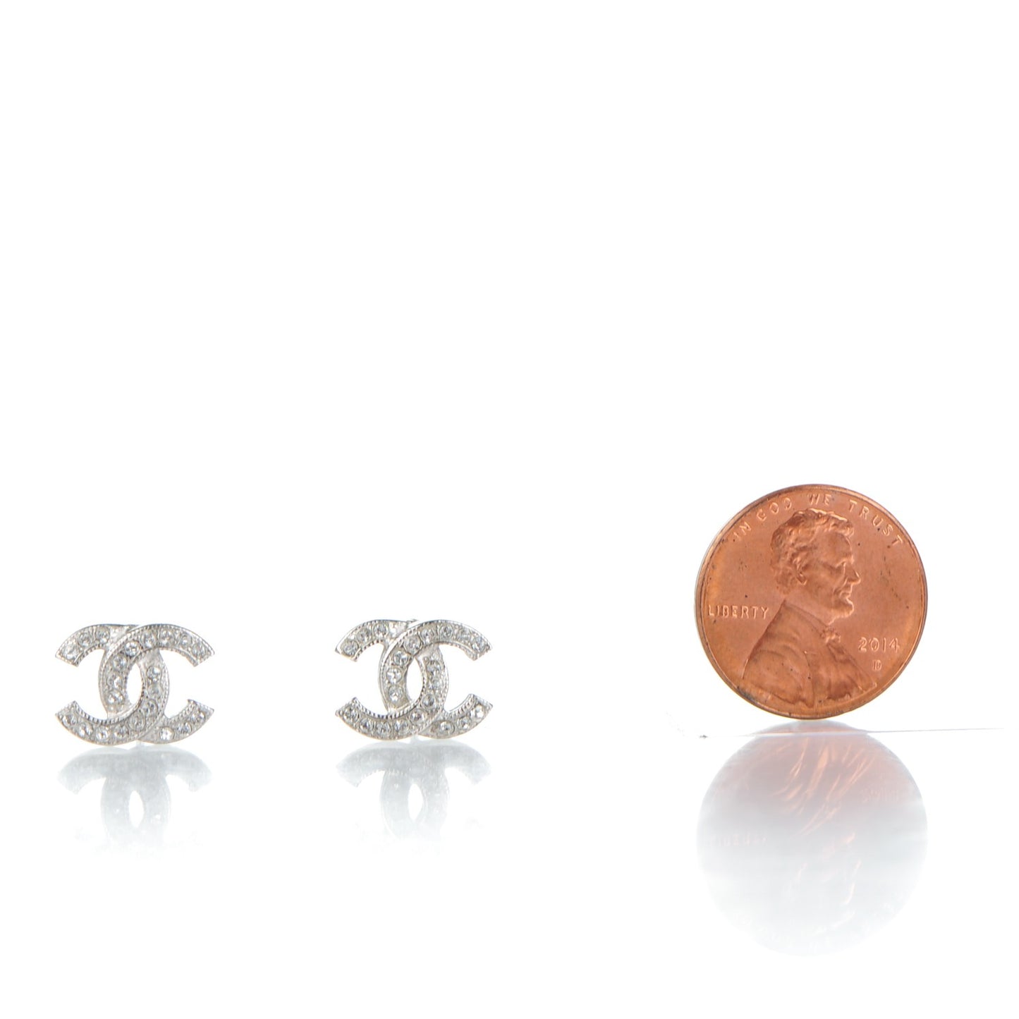 Crystal CC Earrings Silver