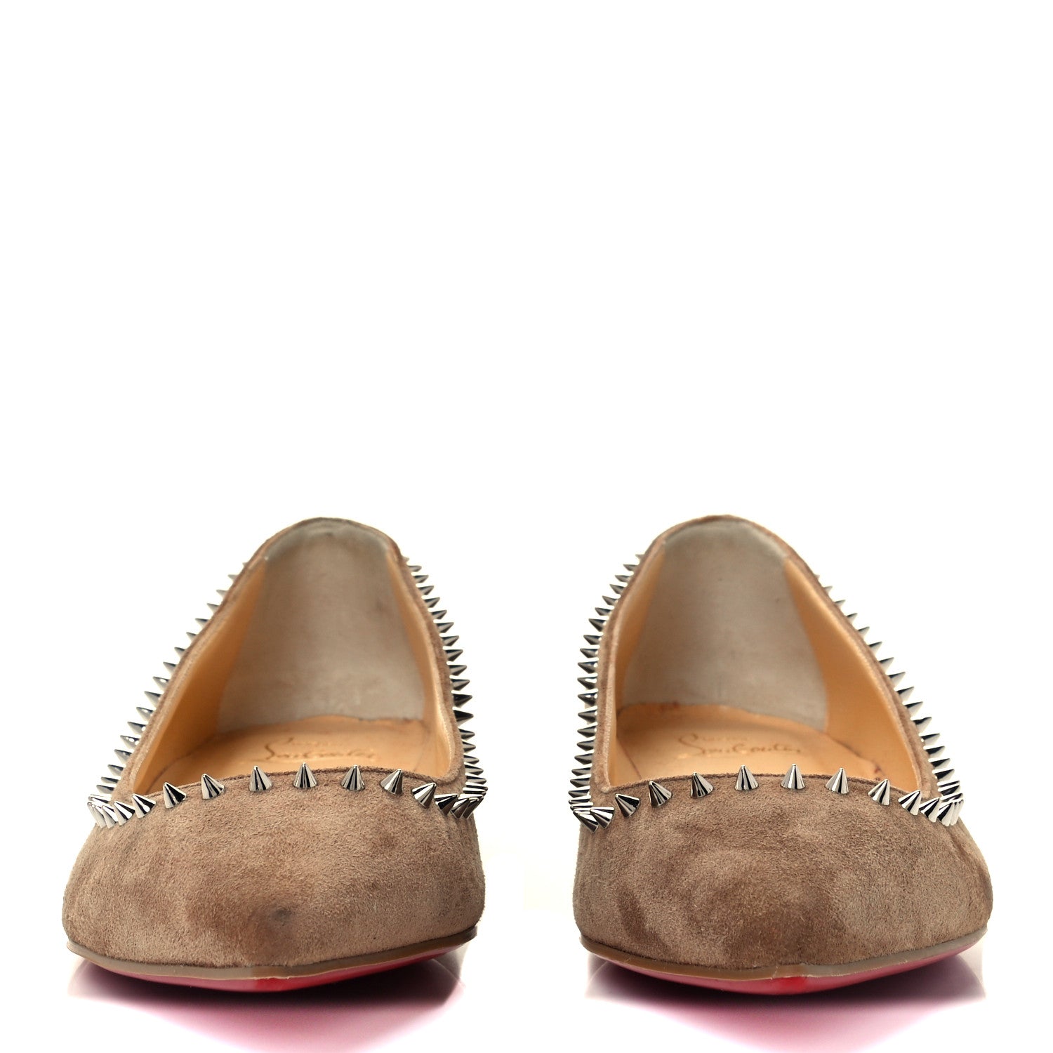 Christian Louboutin Veau Velours Anjalina Flats 36 Fennec 3 of 10