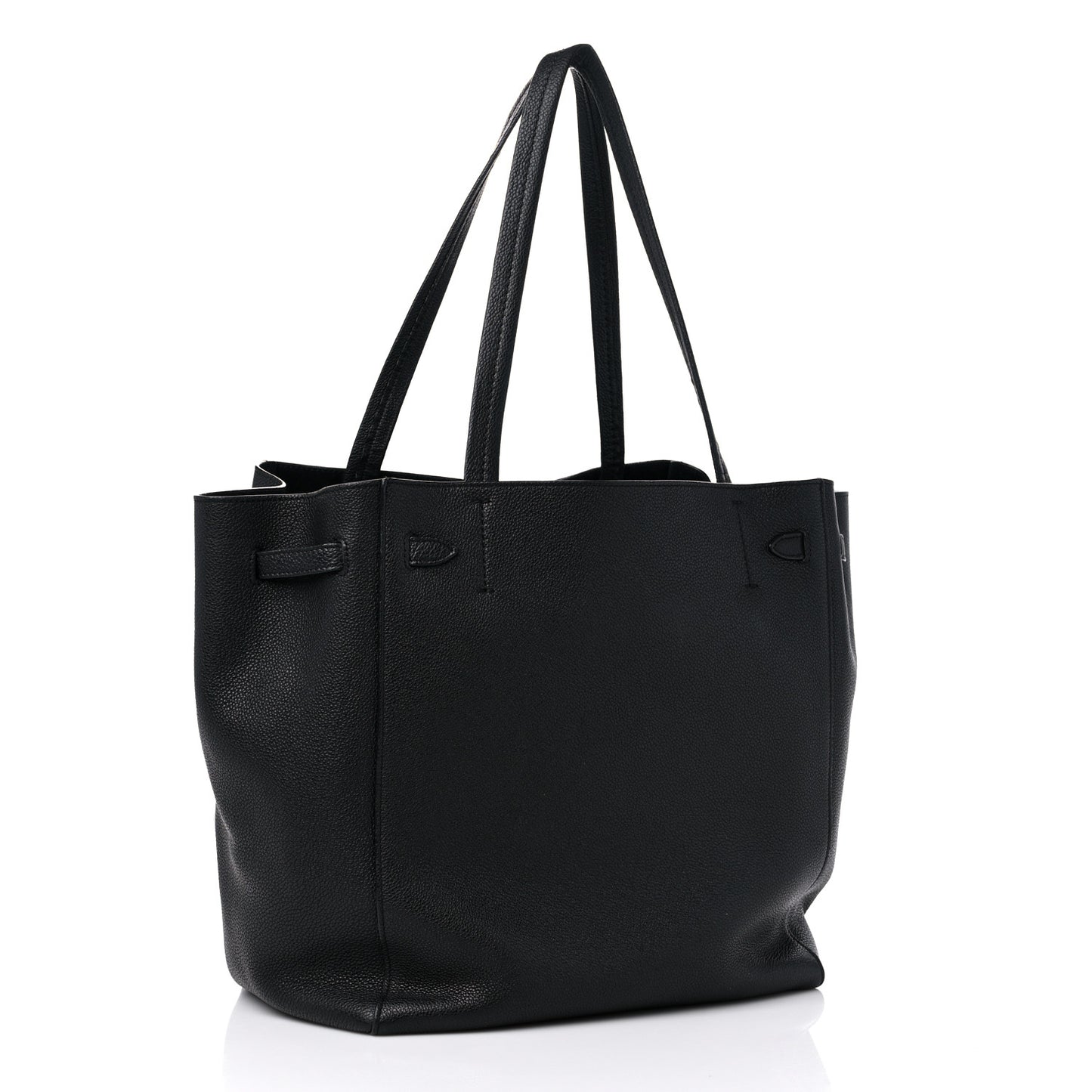 Soft Grained Calfskin Small Belt Cabas Phantom Black