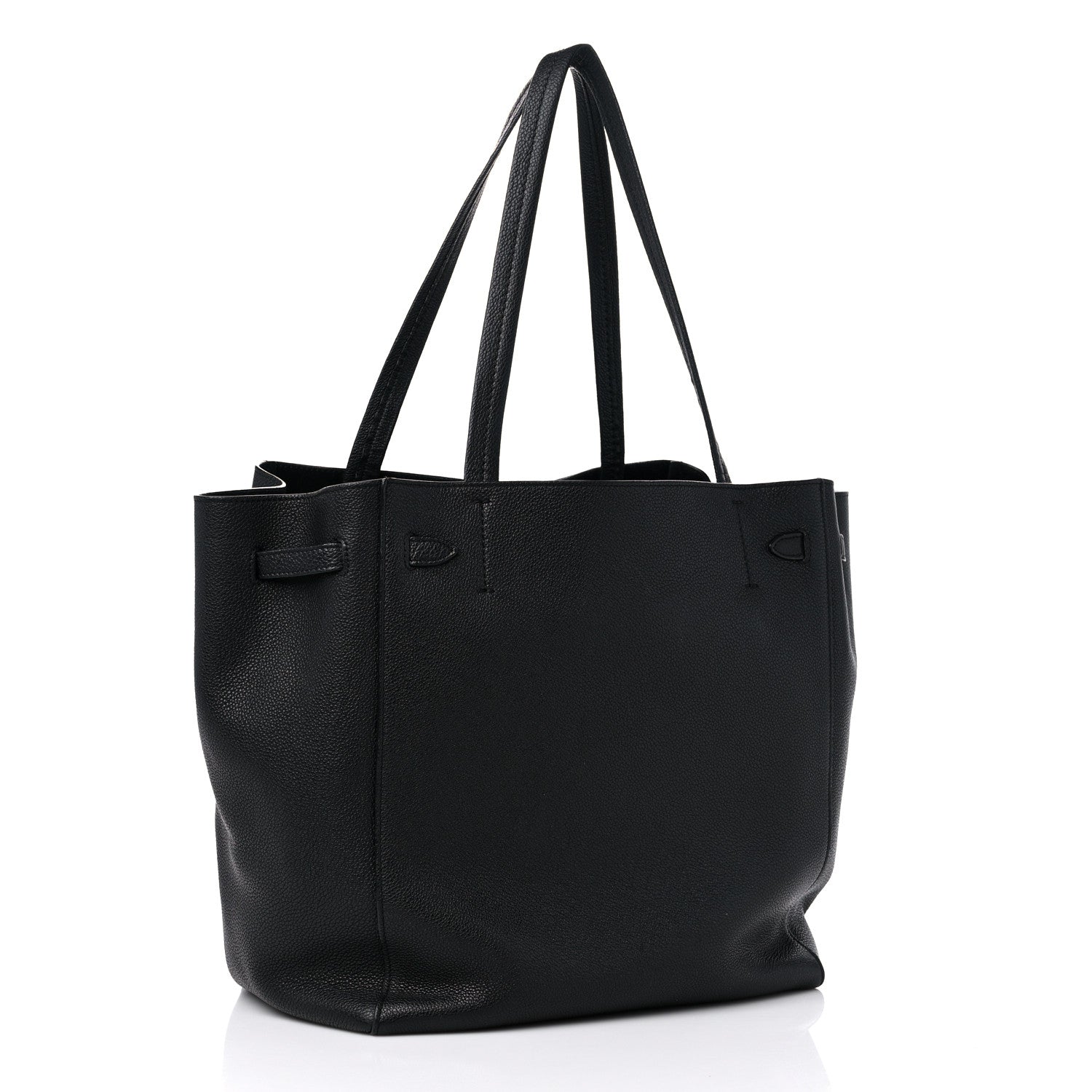 Celine Soft Grained Calfskin Small Belt Cabas Phantom Black 3 of 14