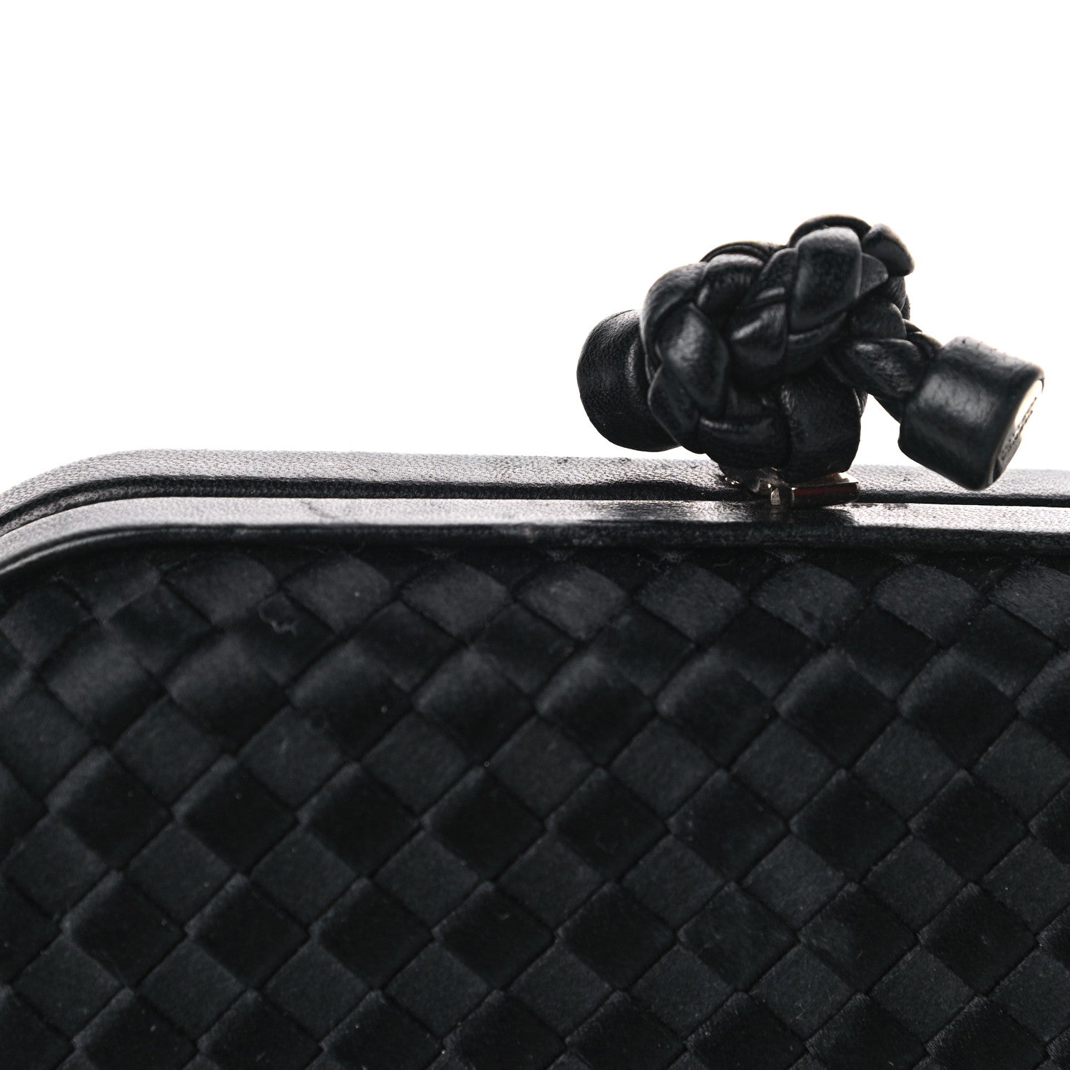 Bottega Veneta Satin Intreccio Impero Knot Clutch Black 13 of 18