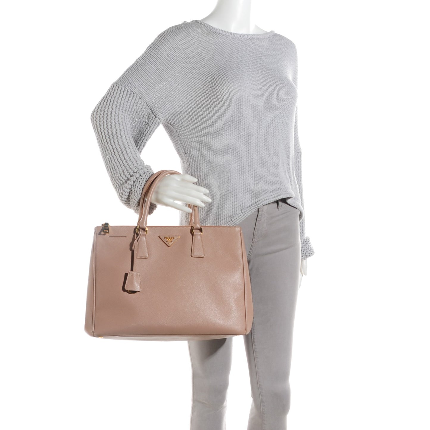 Saffiano Large Galleria Double Zip Tote Cammeo