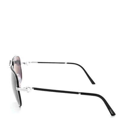 Cartier Metal Aviator CT0053S Sunglasses Silver Black Grey 3 of 7