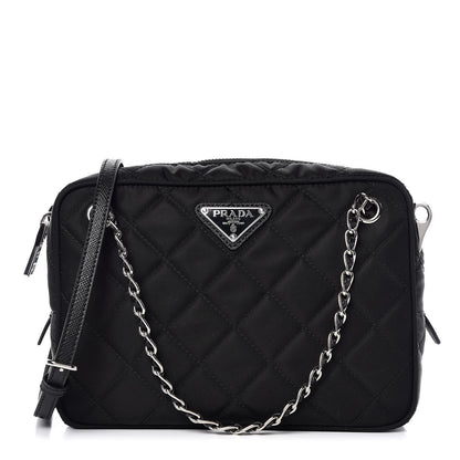 Prada Nylon Tessuto Impuntu Quilted Bandoliera Crossbody Bag Black 1 of 8
