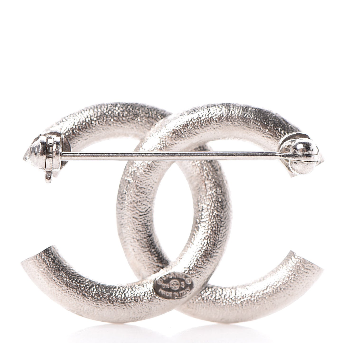 Baguette Crystal CC Brooch Silver