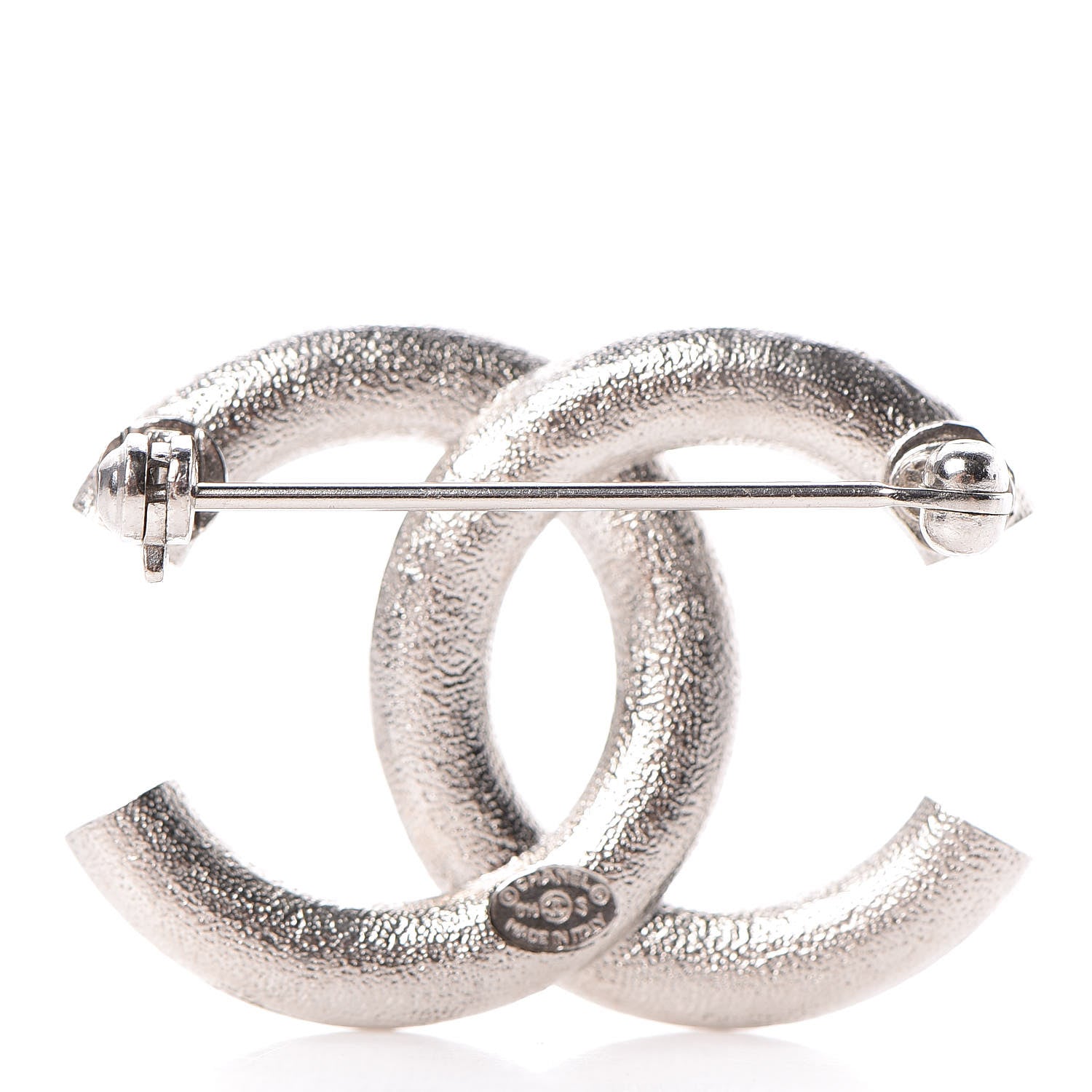 Chanel Baguette Crystal CC Brooch Silver 3 of 5