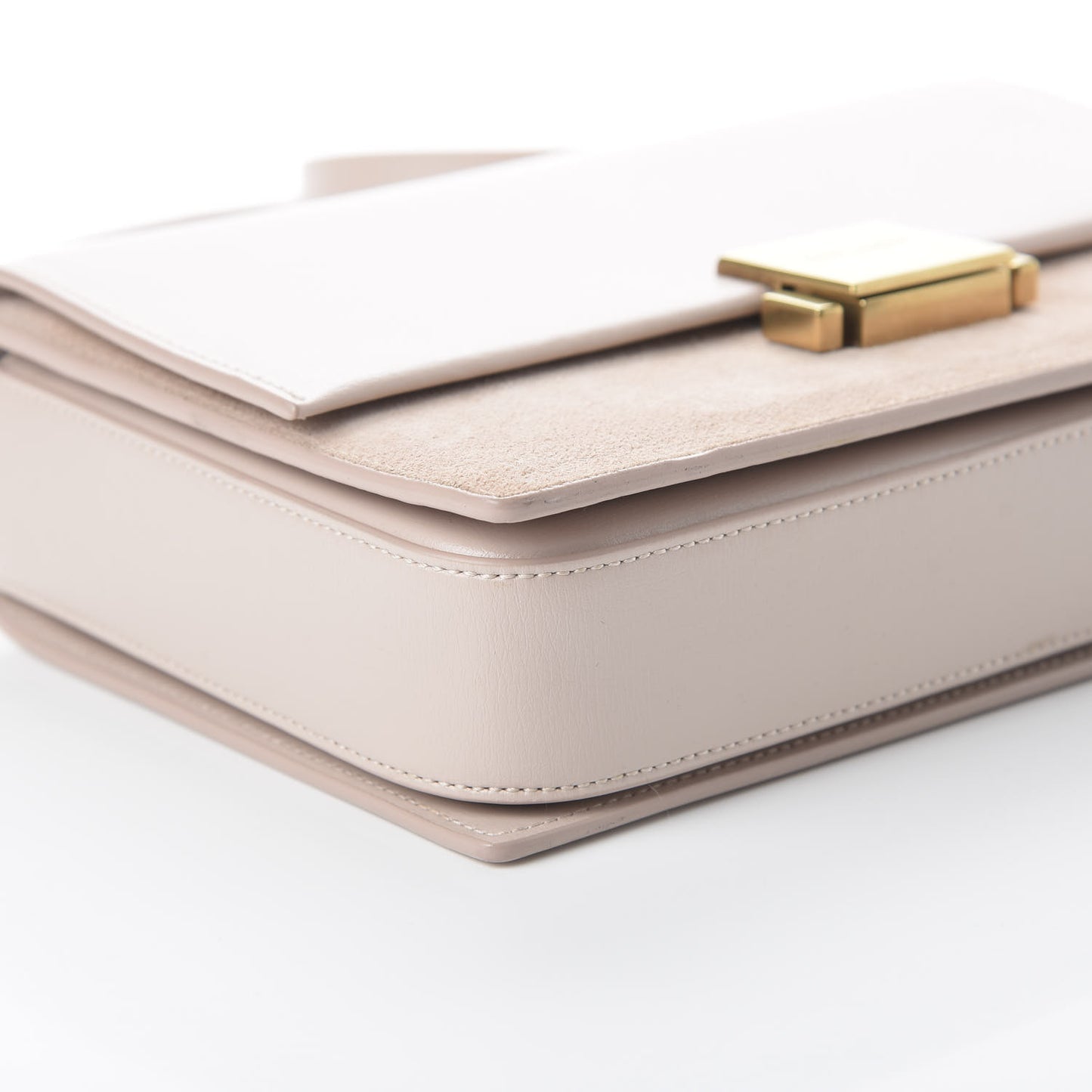 Smooth Calfskin Suede Medium Bellechasse Bag Marble Pink