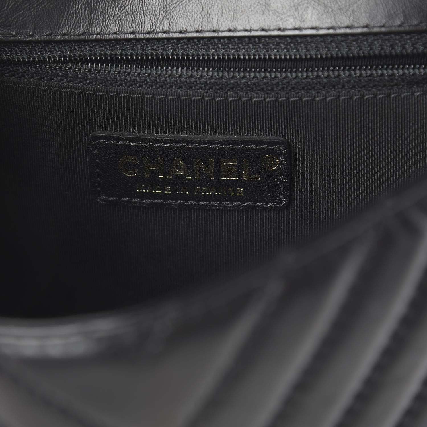 Chanel Calfskin Chevron Quilted Top Handle Flap Black 7 of 9