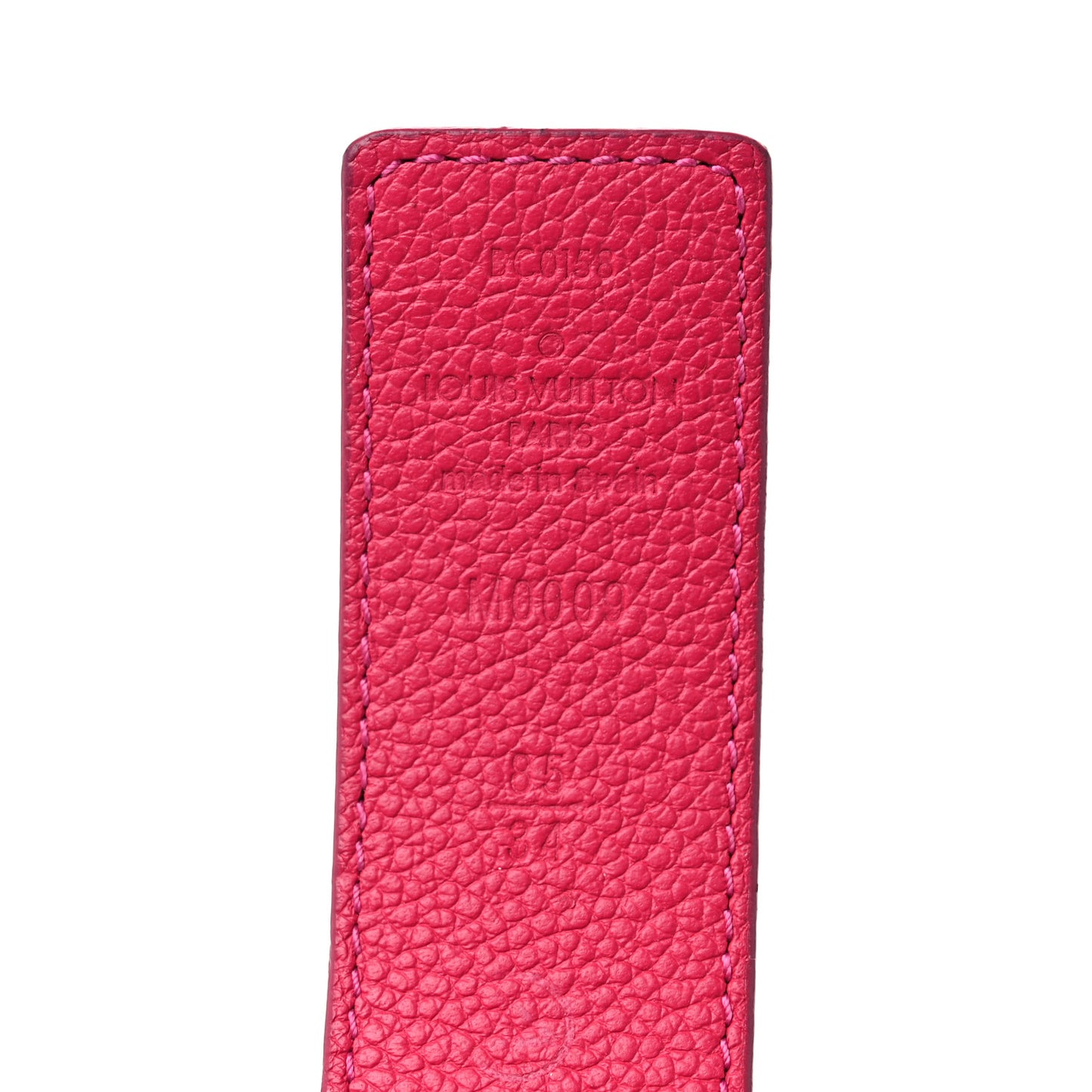 Monogram Calfskin 30mm LV Initiales Reversible Belt 85 34 Fuchsia