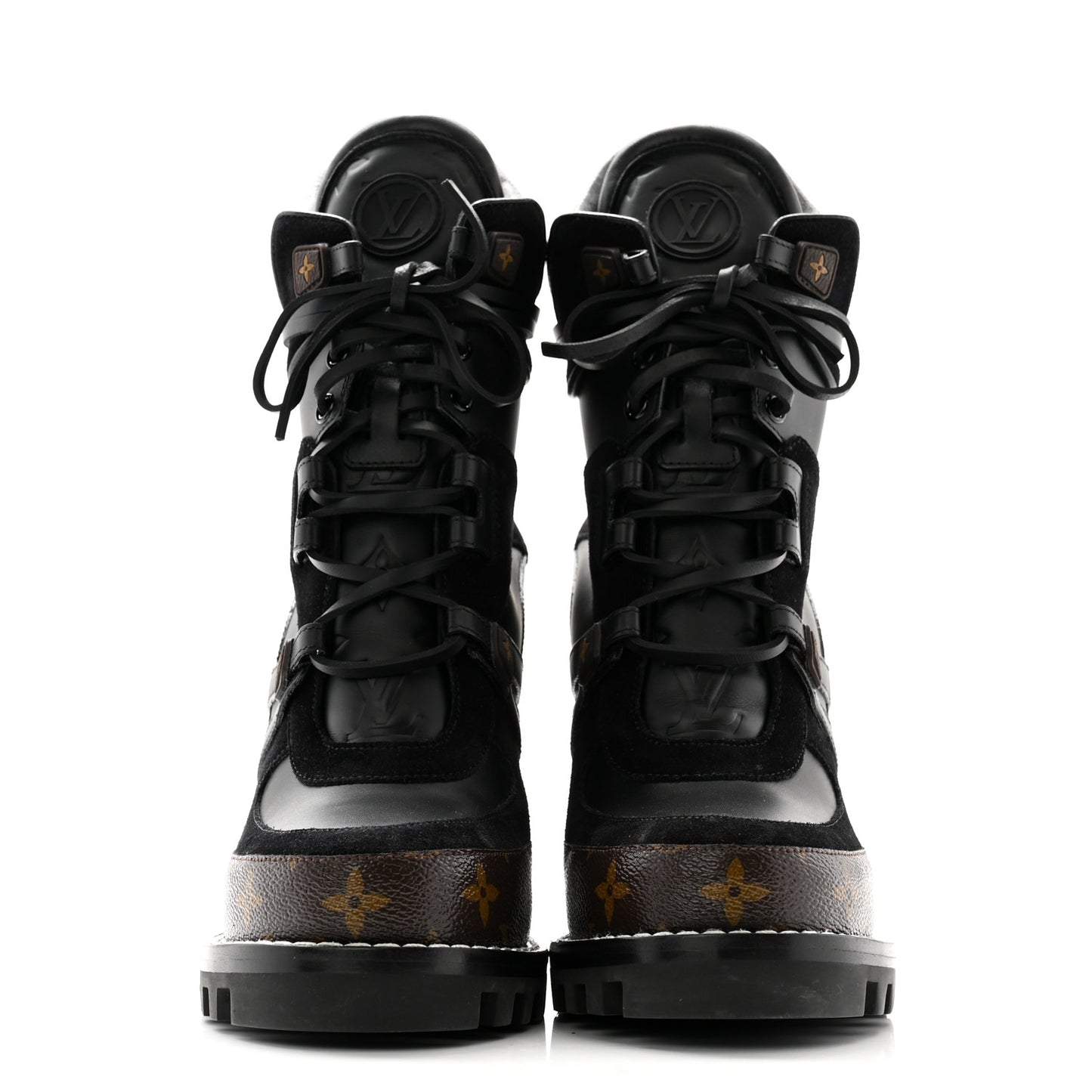 Suede Calfskin Monogram Star Trail Ankle Boots 40 Black