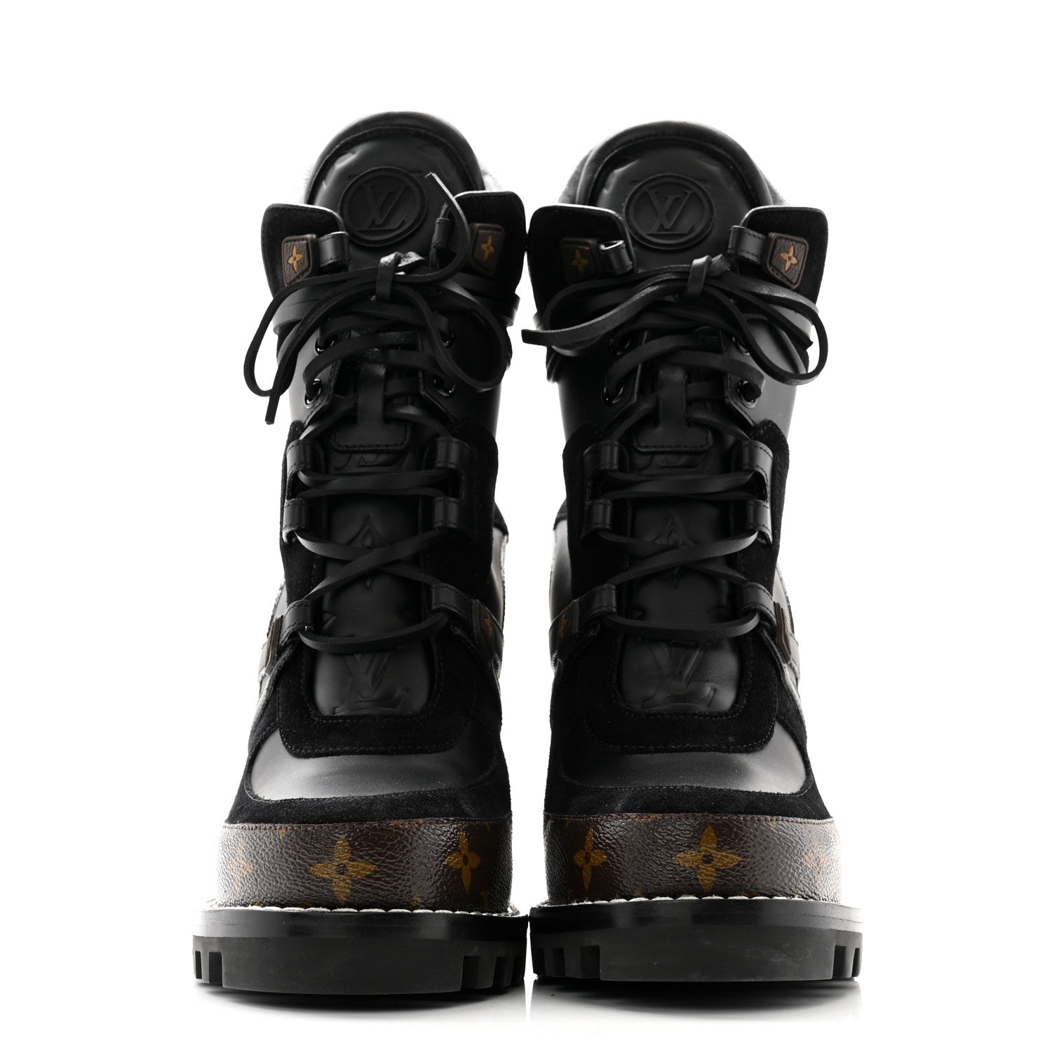 Louis Vuitton Suede Calfskin Monogram Star Trail Ankle Boots 40 Black 2 of 8