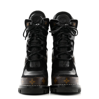 Louis Vuitton Suede Calfskin Monogram Star Trail Ankle Boots 40 Black 2 of 8
