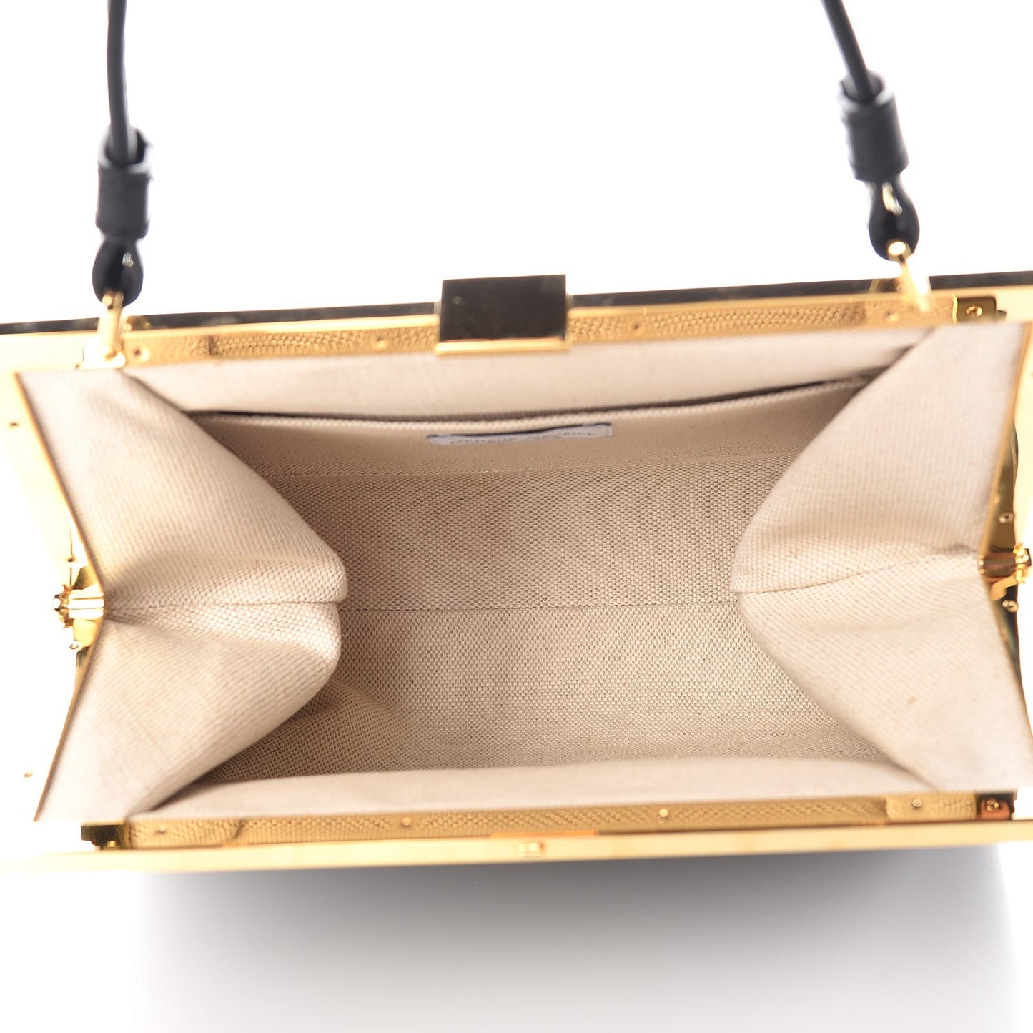 Vegetable Tanned Calfskin Elegant Top Handle Bag Black