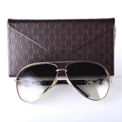 Gucci Marina Chain Aviator Sunglasses GG 4225/S Gold Black 8 of 8