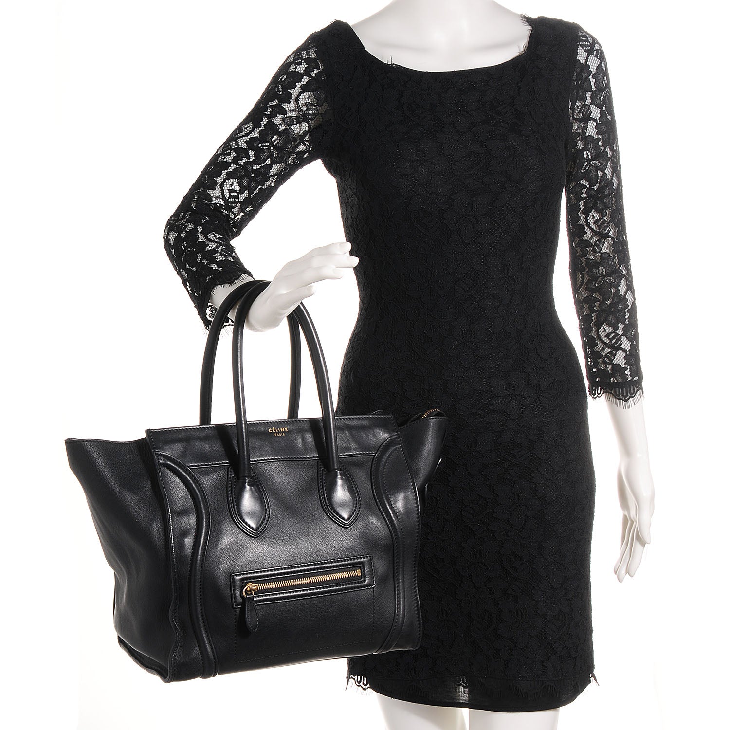 Celine Smooth Calfskin Mini Luggage Black 2 of 8