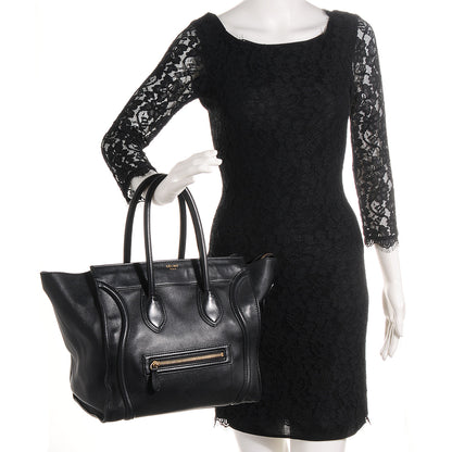 Celine Smooth Calfskin Mini Luggage Black 2 of 8