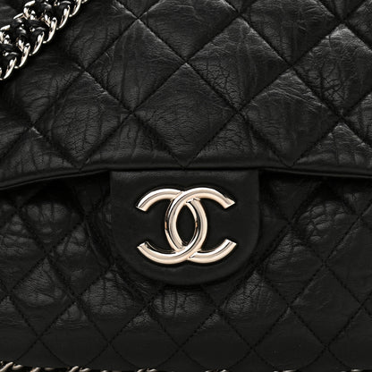Chanel Washed Lambskin Quilted Maxi Chain Around Flap Black 8 of 10
