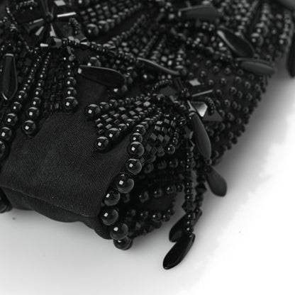 Jimmy Choo Satin Bead Embellished Callie Fringe Tassel Chain Evening Bag Black 8 of 8