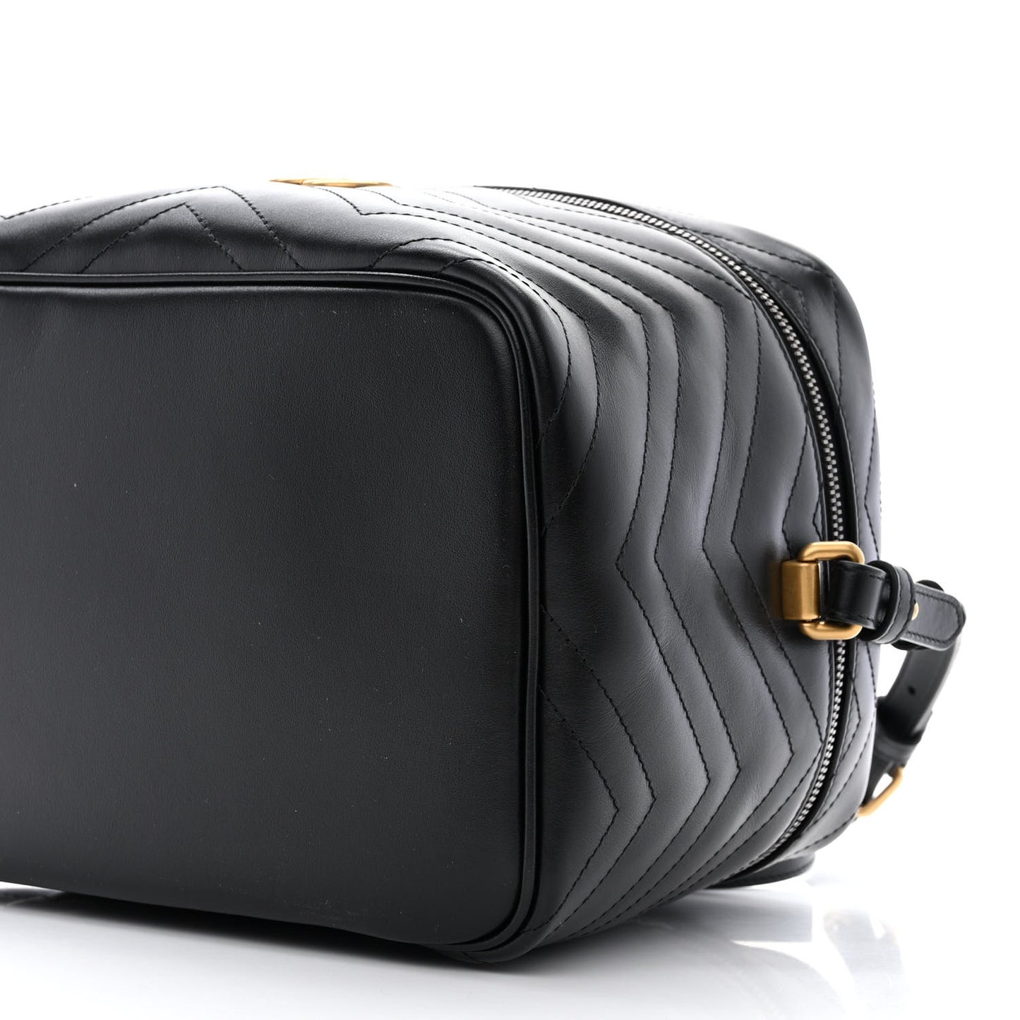Calfskin Matelasse Large GG Marmont Vanity Cosmetic Case Black