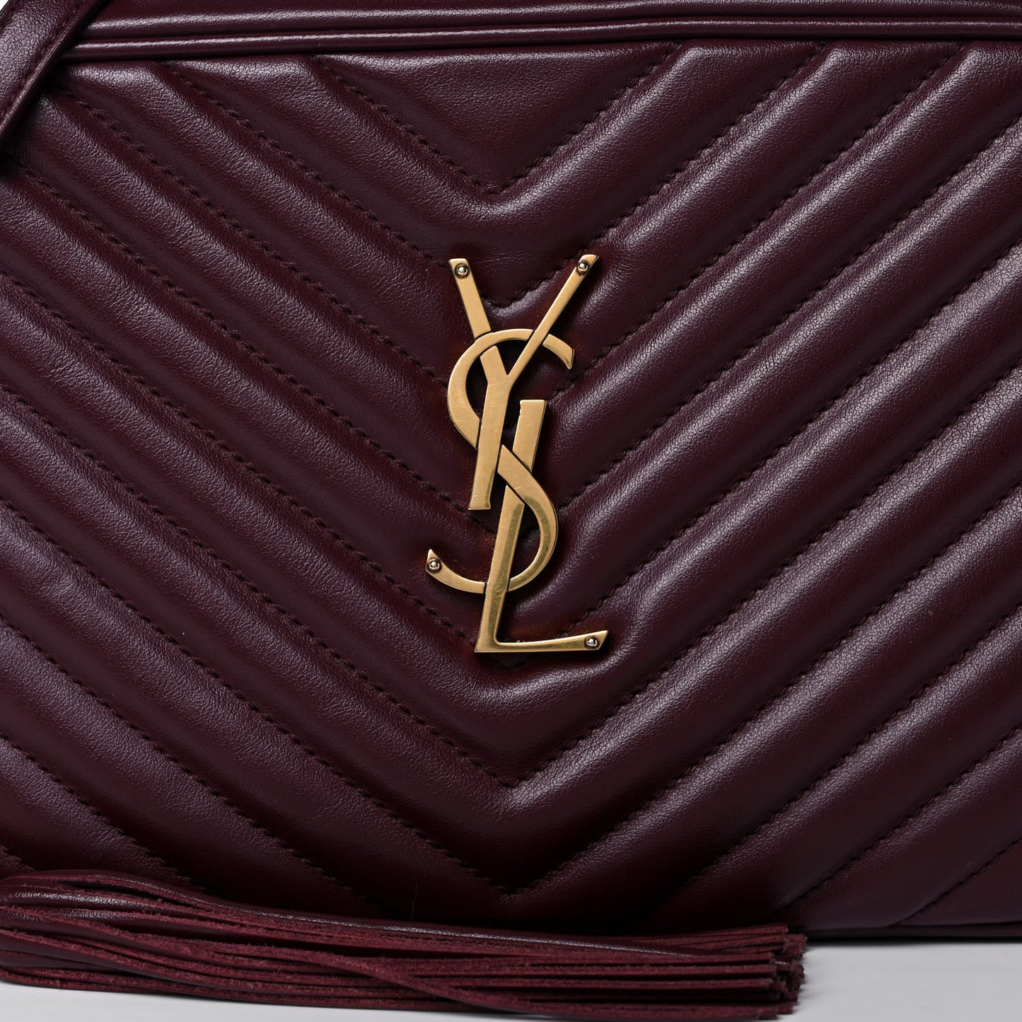 Calfskin Matelasse Monogram Lou Camera Bag Dark Legion Red