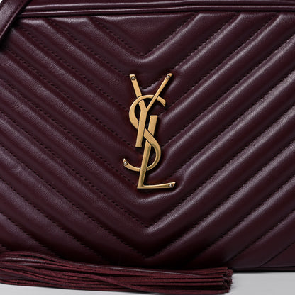Saint Laurent Calfskin Matelasse Monogram Lou Camera Bag Dark Legion Red 8 of 12